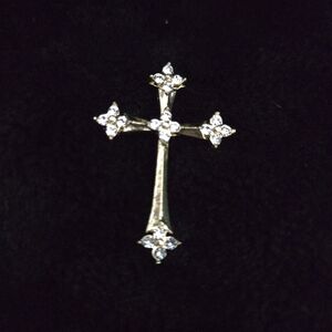 Goldtone Cross with Crystal Accents - No Chain - Unbranded Fashion Jewelry Only